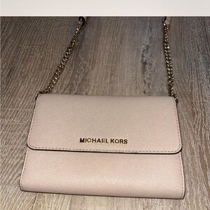 Michael Kors Blush Crossbody Bag with Gold Chain